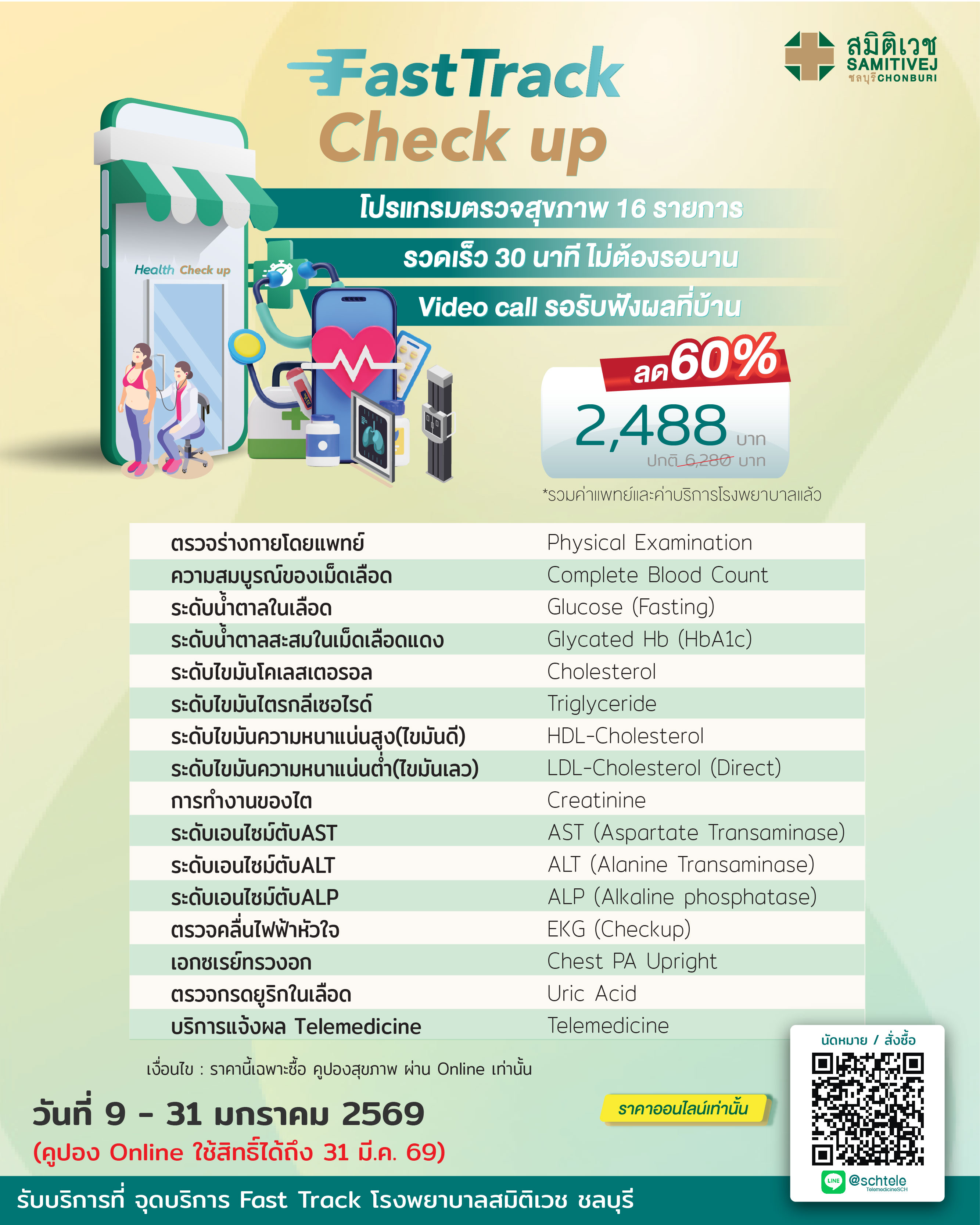Fast track Check up สะดวก รวดเร็ว 30 นาที รอฟังผลที่บ้าน (เฉพาะซื้อทาง ...